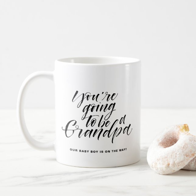 Taza De Café Vas a ser un abuelo con la mano de pincel (Con donut)