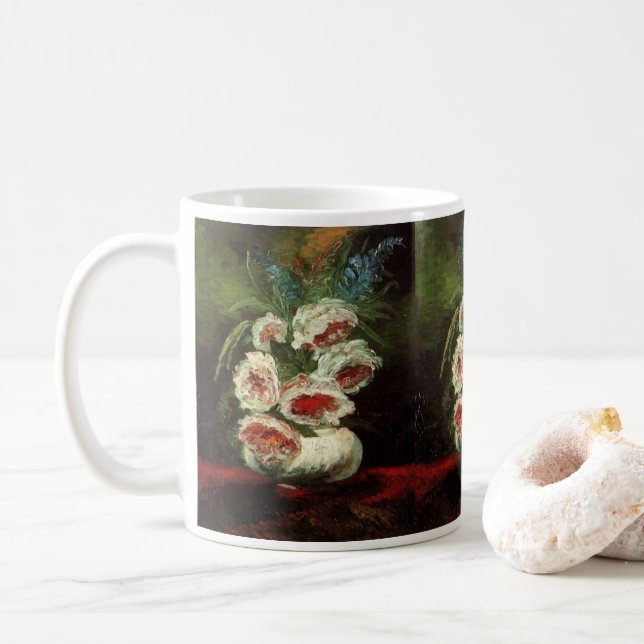 Taza De Café Vase con peonies de Vincent van Gogh (Con donut)
