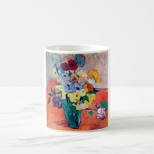 Taza De Café Vase con Rosas y Anemones, Van Gogh (Centro)