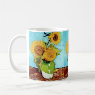 Taza De Café Vase con tres girasoles (1888) Vincent Van Gogh