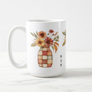 Taza De Café Vase de flores de patafwork multicolor personaliza
