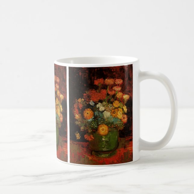 Taza De Café Vase de vida con zinnias de Vincent van Gogh (Derecha)
