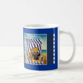 Taza De Café Vaso móvil de acuarela “Teddys en Strandkorb "