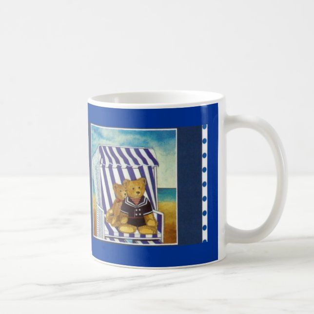 Taza De Café Vaso móvil de acuarela “Teddys en Strandkorb " (Derecha)