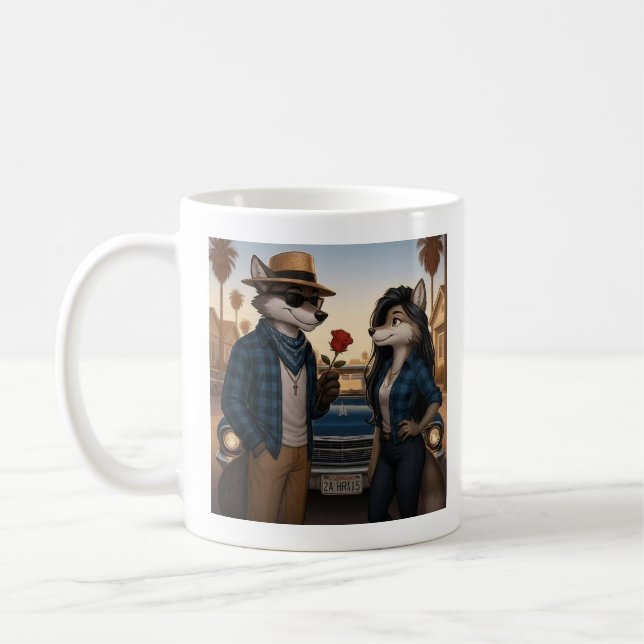 Taza De Café Vato Lobo "Valentines" (Izquierda)