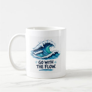Taza De Café Ve con la corriente Diseño inspirador de olas del