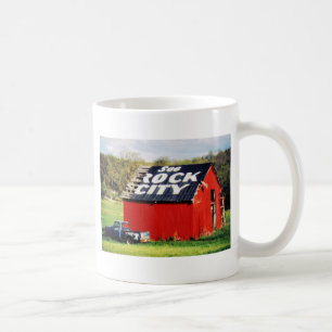 Taza De Café Vea el granero de la ciudad de la roca