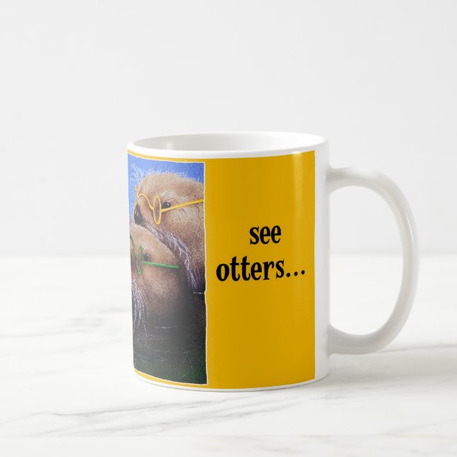 Taza De Café Vea las nutrias (Derecha)