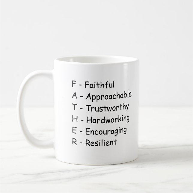 Taza De Café Veamos la carta "Padre" por carta - Mug (Izquierda)