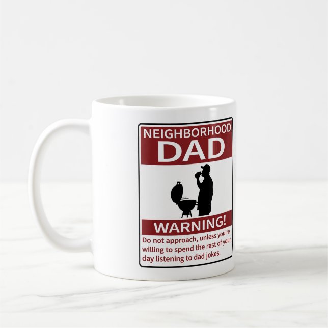 Taza De Café Vecindario Papá Advertencia Red Grill (Izquierda)