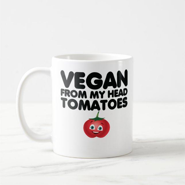 Taza De Café Vegan de mis tomates de cabeza (Izquierda)