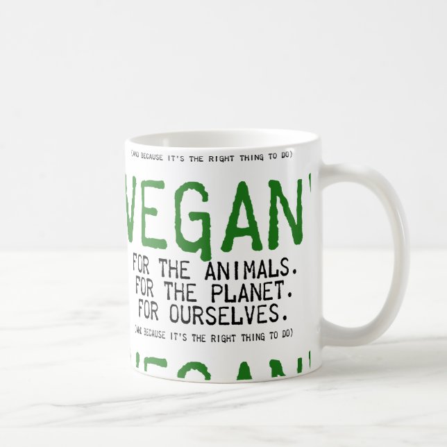 TAZA DE CAFÉ VEGAN FOR THE ANIMALS (Derecha)