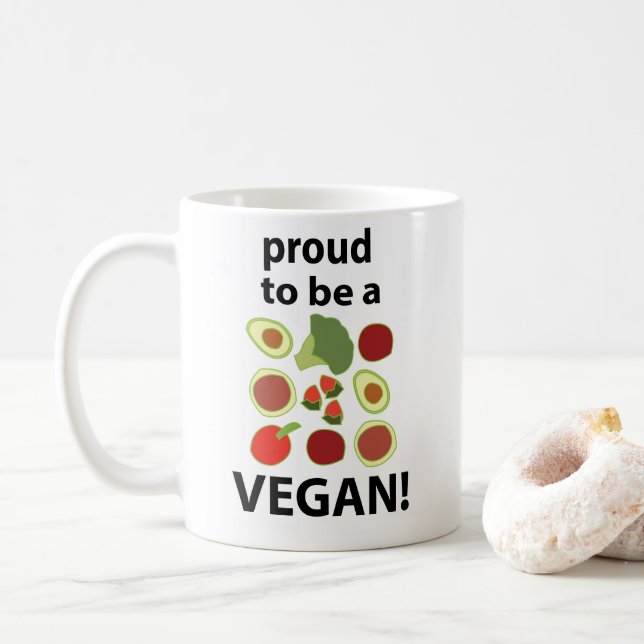 Taza De Café Vegan Orgulloso De Ser Vegan (Con donut)