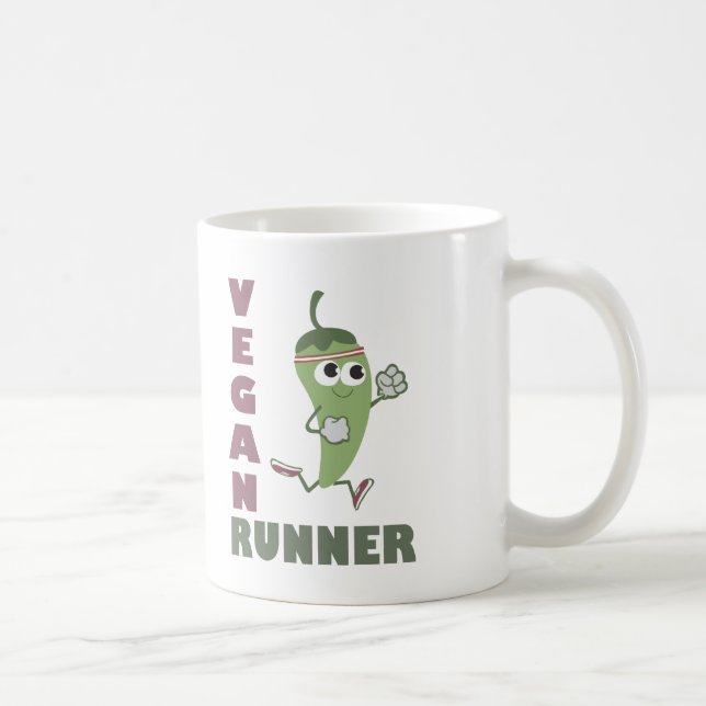 Taza De Café Vegan Runner - Corriendo Pepper (Derecha)