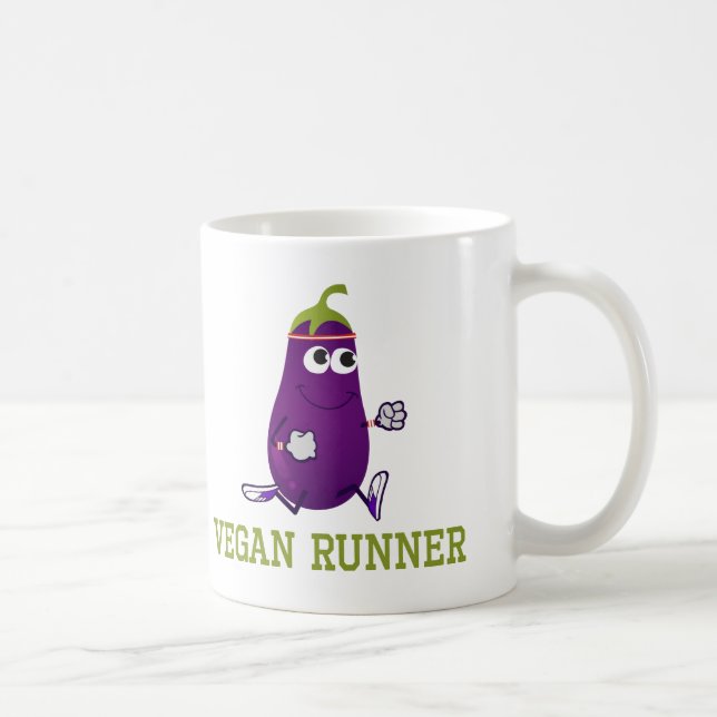 Taza De Café Vegan Runner Eggplant (Derecha)