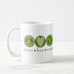 Taza De Café Vegano del amor de la paz