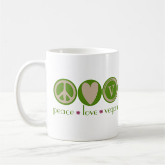 Taza De Café Vegano del amor de la paz