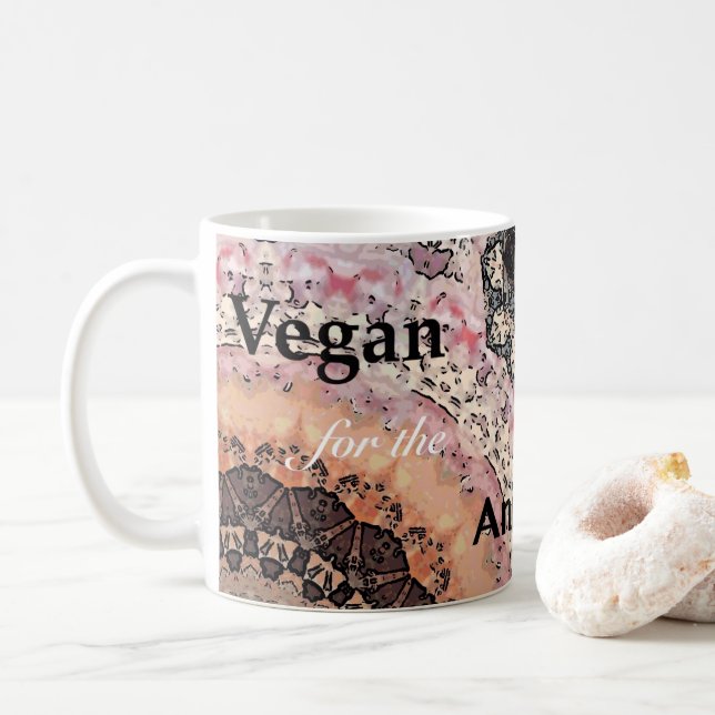 Taza De Café Vegano para los animales (Con donut)