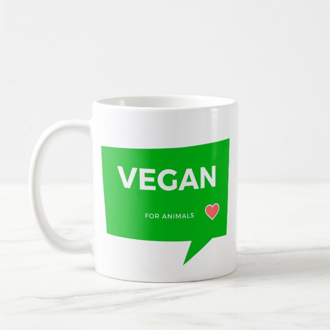 Taza De Café Vegano por los animales | Vegan for animals (Izquierda)