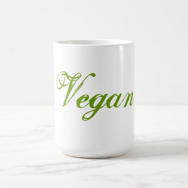 Taza De Café Vegano. Verde. Lema. Personalizado (Centro)