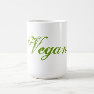 Taza De Café Vegano. Verde. Lema. Personalizado