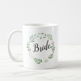 Taza De Café Vegetación Botánica de Leaf Wreath | Novia