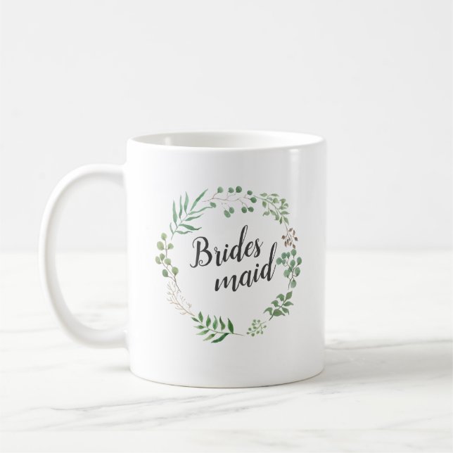 Taza De Café Vegetación Botánica de Leaf Wreath | Noviaria (Izquierda)