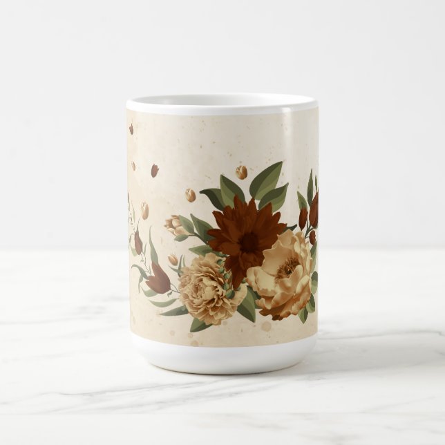 Taza De Café vegetación floral de terracota rústica (Centro)