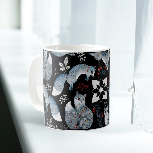 Taza De Café Vegetación roja de Fox azul nórdico (Subido por el creador)