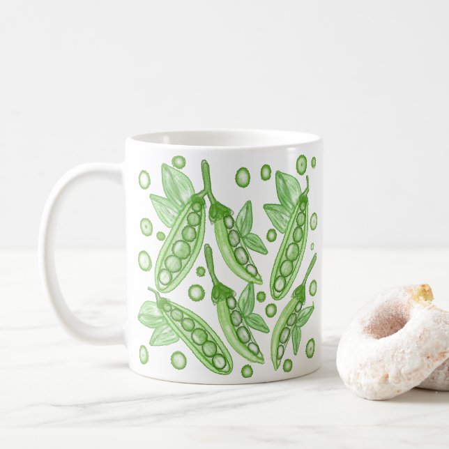Taza De Café Vegetales Peas (Con donut)