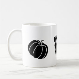 Taza De Café vegetales vectoriales negros brinjal zanahoria de 