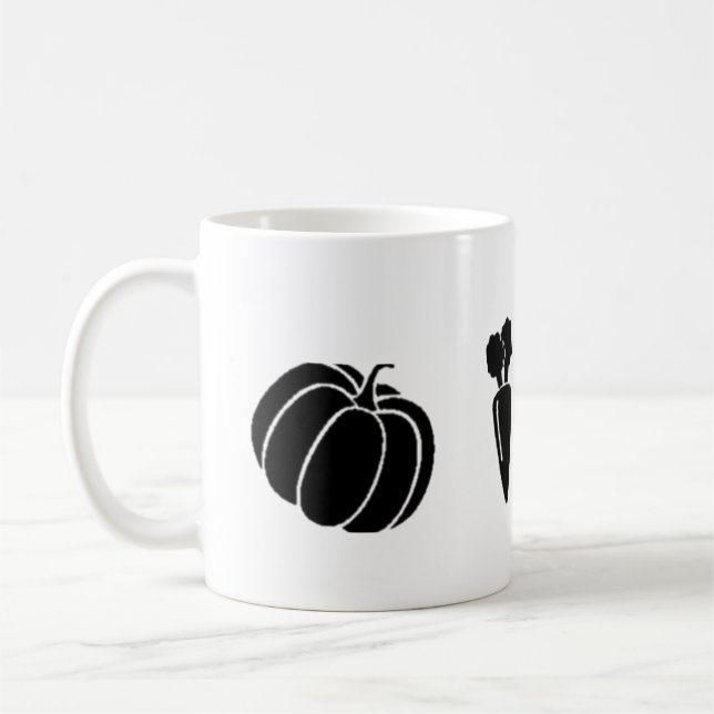 Taza De Café vegetales vectoriales negros brinjal zanahoria de  (Izquierda)