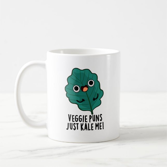 Taza De Café Veggie Puns Just Kale Me Funny Food Pun (Izquierda)