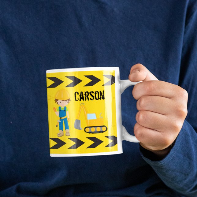 Taza De Café Vehículo de construcción de Guay Cute Niños Monogr (Subido por el creador)