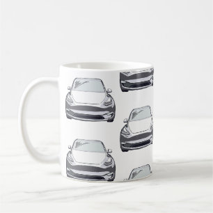 Taza De Café Vehículo eléctrico blanco Vehículo SUV Auto