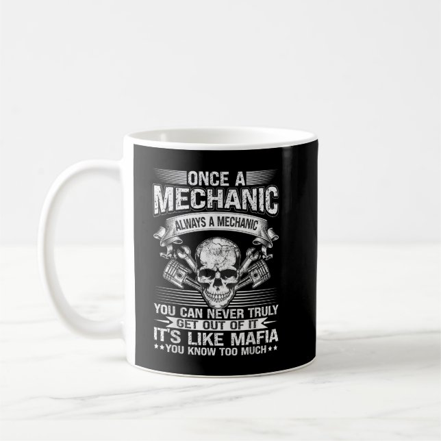 Taza De Café Vehículo mecánico Guy Muscle Car Garage (Izquierda)