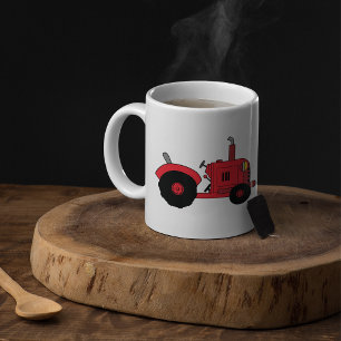 Taza De Café Vehículo Tractor Rojo de Granja