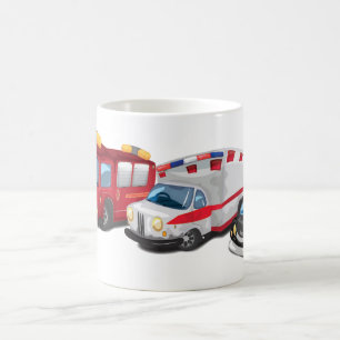 Taza De Café Vehículos de Policía, Ambulancia y Servicio de Bom