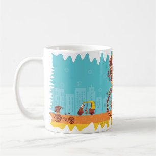 Taza De Café Vehículos indios únicos - carrito de ciclo