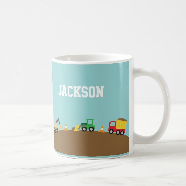 Taza De Café Vehículos lindos de la construcción para los (Derecha)