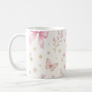 Taza De Café * Vela de cumpleaños Coquette con lazo rosa para n