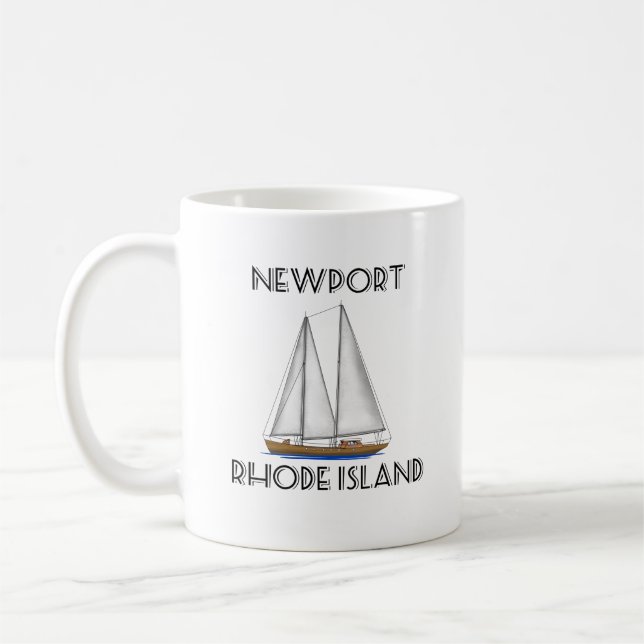 Taza De Café Vela de la isla de Newport Rhode (Izquierda)