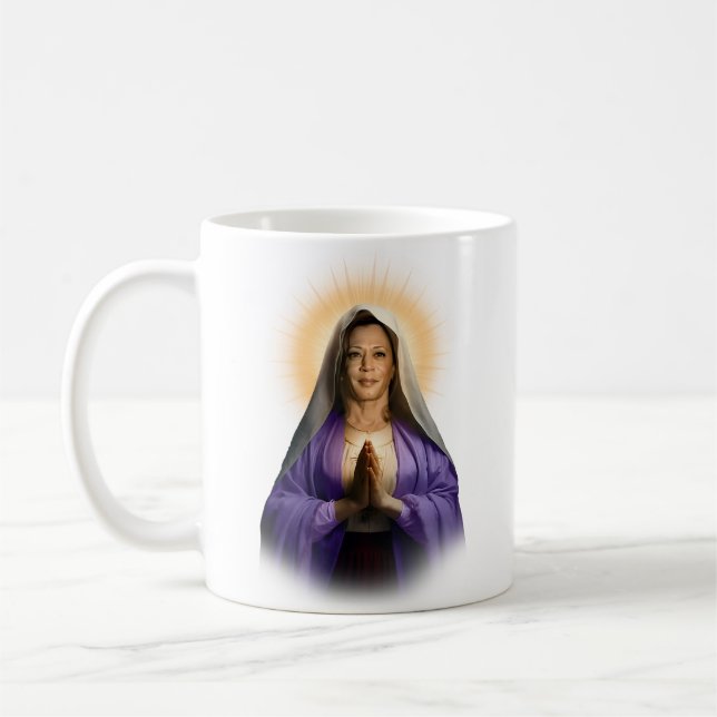 Taza De Café Vela de oración de Saint Kamala Harris (Izquierda)