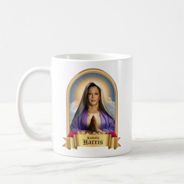 Taza De Café Vela de oración de Saint Kamala Harris (Izquierda)