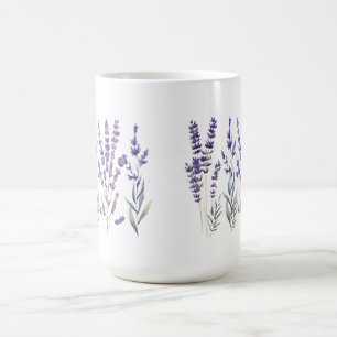 Taza De Café Vela de pilar con patrón de lavanda