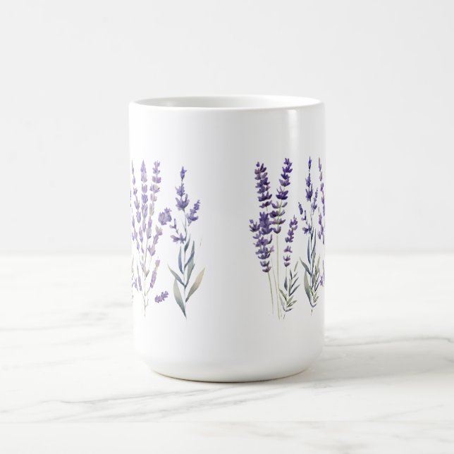 Taza De Café Vela de pilar con patrón de lavanda (Centro)