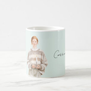 Taza De Café Vela de suéter pelirroja femenina