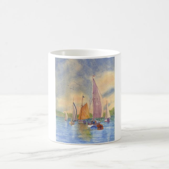 Taza De Café Vela, puesta de sol, velero, vela Boothbay Harbour (Centro)