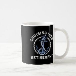Taza De Café Vela Vacaciones En Bote Cruzando Hacia La Jubilaci