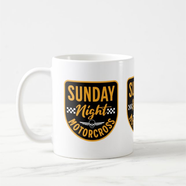 Taza De Café velada de domingo motocross mug (Izquierda)